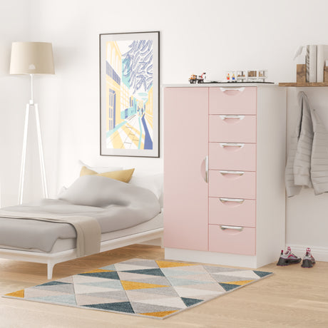Camden 1 Door 5 Drawer Kids Robe