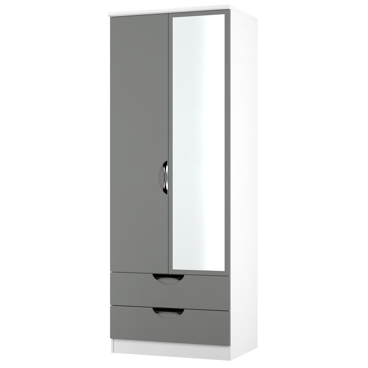 Camden Tall 2 Drawer Mirrored Wardrobe