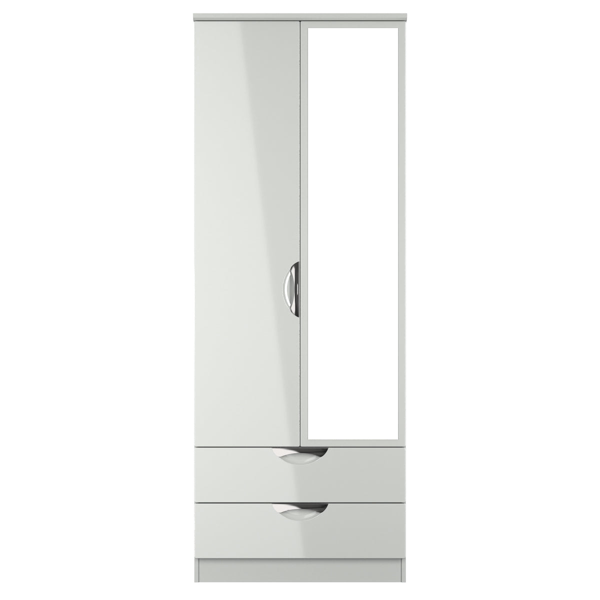 Camden Tall 2 Drawer Mirrored Wardrobe