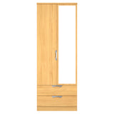 Camden Tall 2 Drawer Mirrored Wardrobe