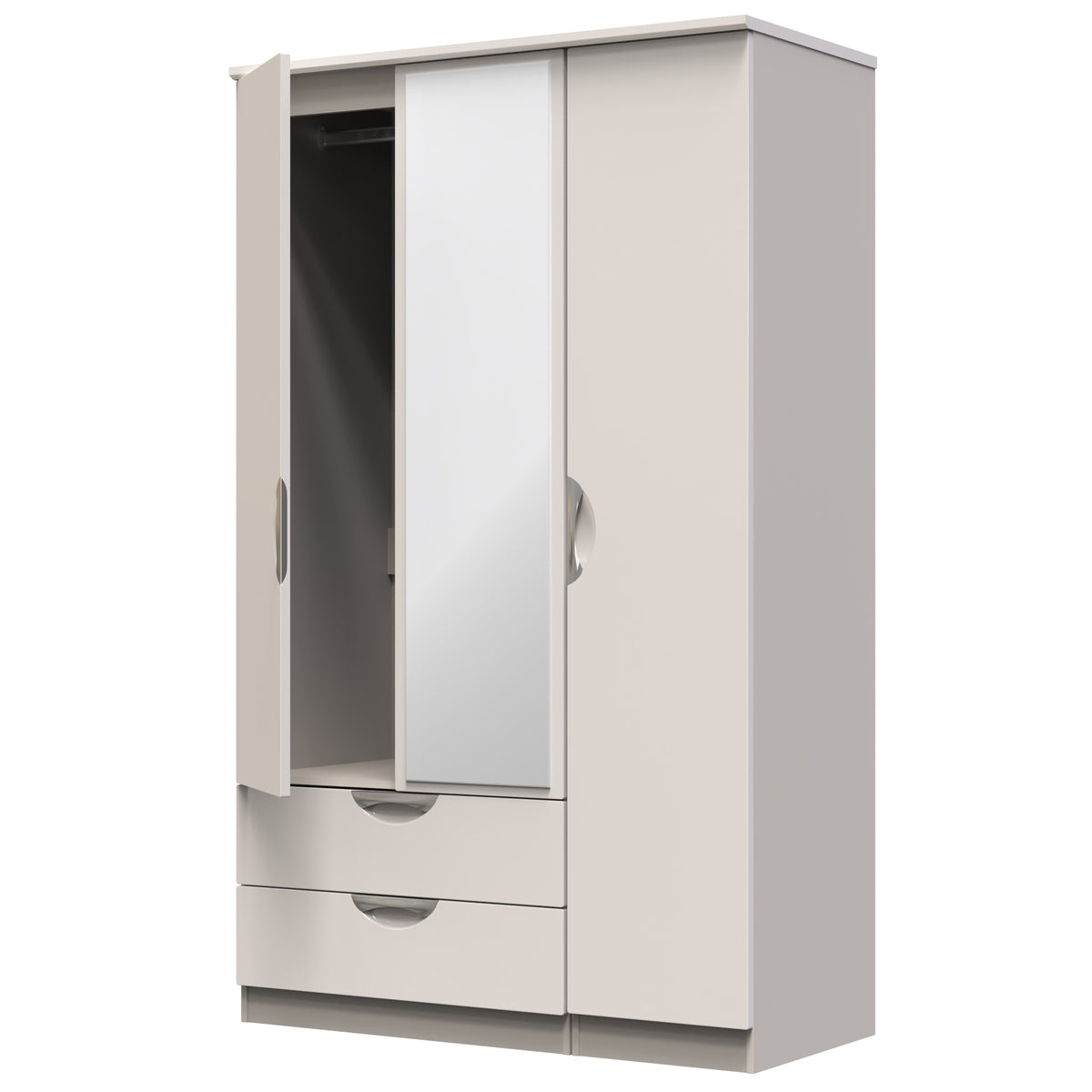 Camden Triple 2 Drawer Mirrored Wardrobe