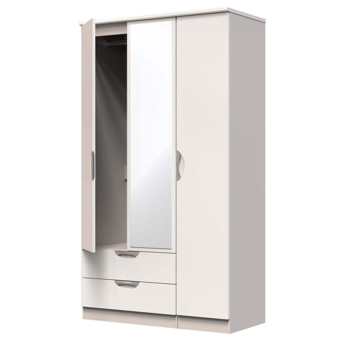 Camden Tall Triple 2 Drawer Mirrored Wardrobe