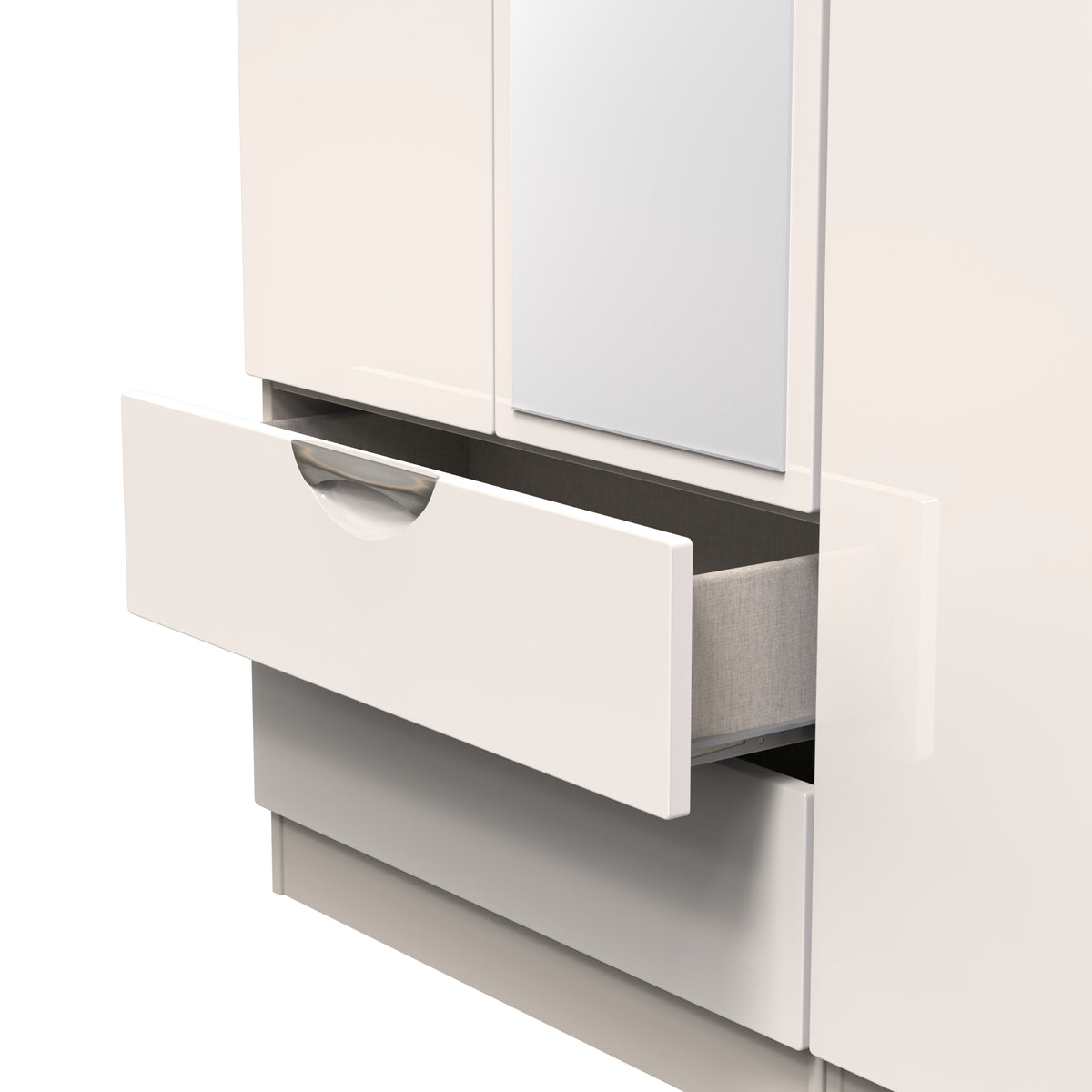 Camden Tall Triple 2 Drawer Mirrored Wardrobe