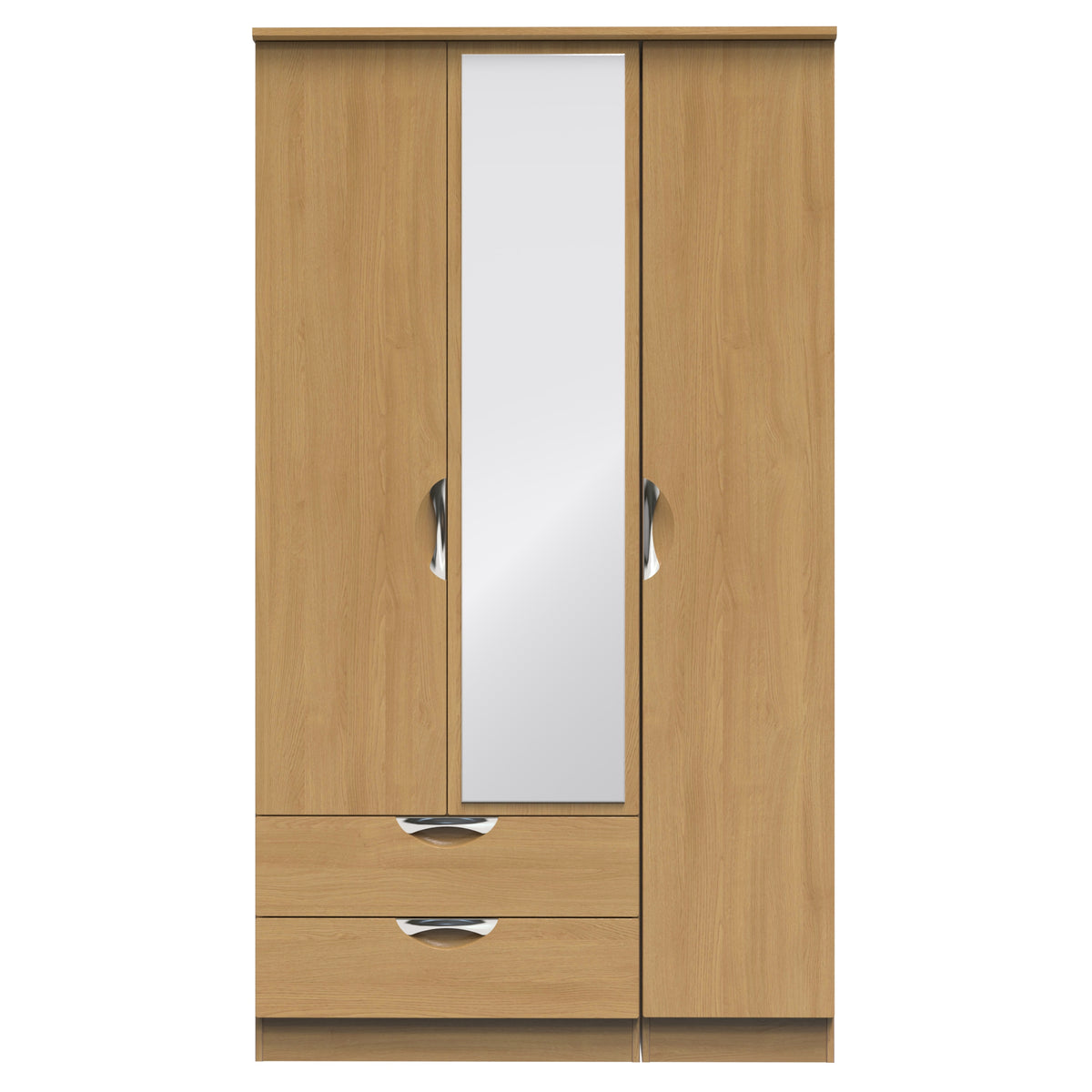 Camden Tall Triple 2 Drawer Mirrored Wardrobe