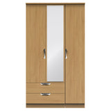 Camden Tall Triple 2 Drawer Mirrored Wardrobe