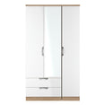 Camden Tall Triple 2 Drawer Mirrored Wardrobe