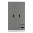 Camden Tall Triple Plain + Drawer Wardrobe