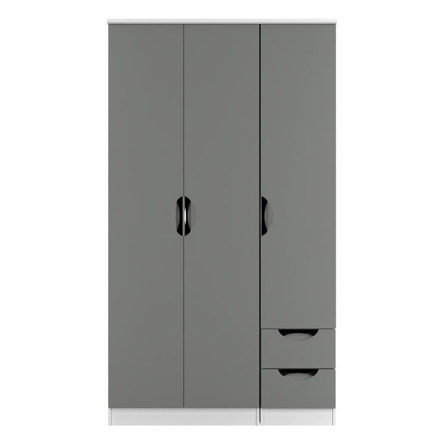 Camden Tall Triple Plain + Drawer Wardrobe