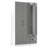 Camden Tall Triple Plain + Drawer Wardrobe