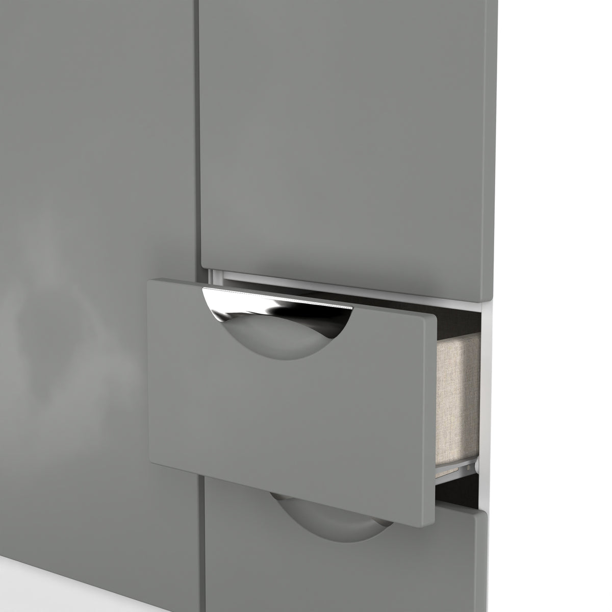 Camden Tall Triple Plain + Drawer Wardrobe