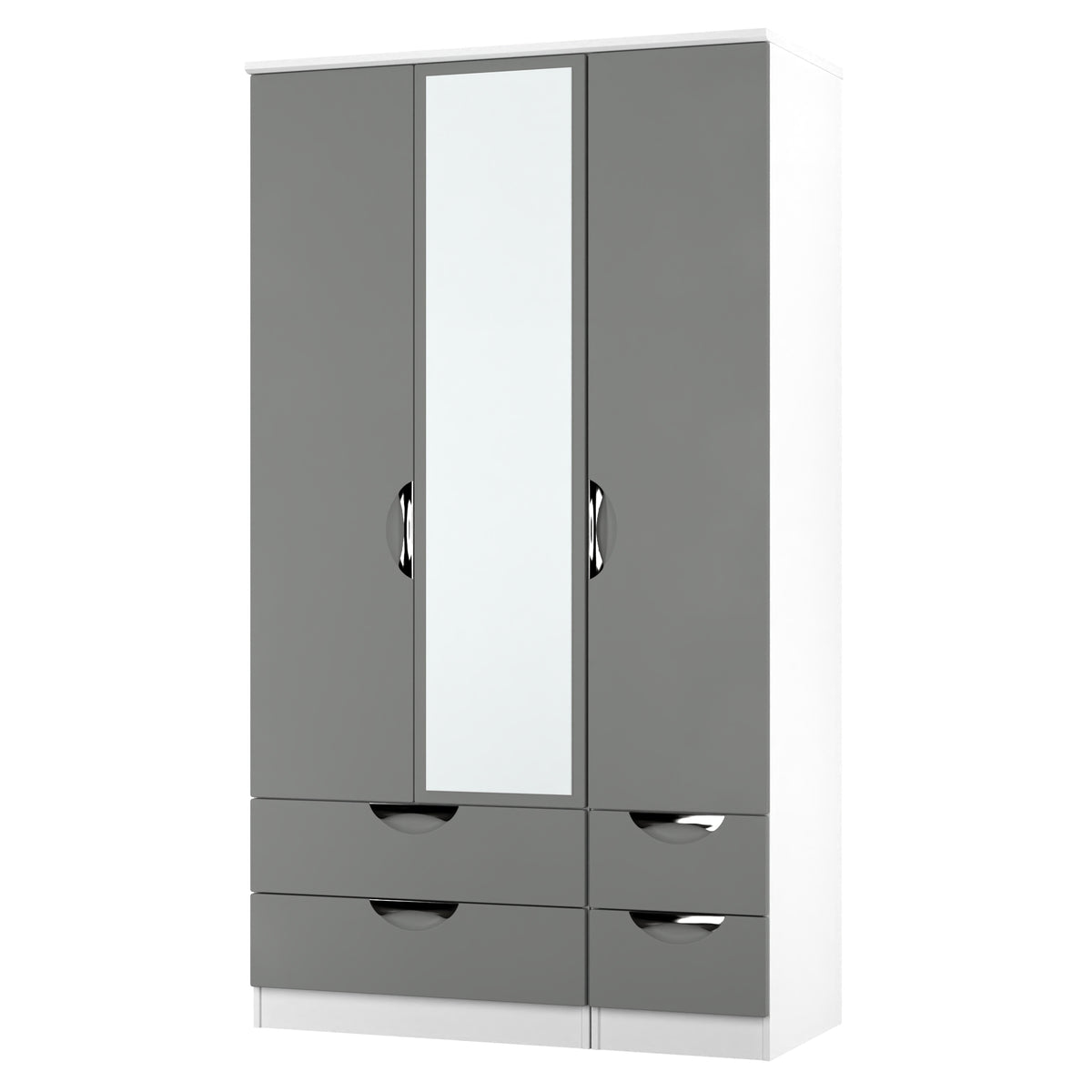 Camden Tall Triple 2 Drawer Mirror + Drawer Wardrobe