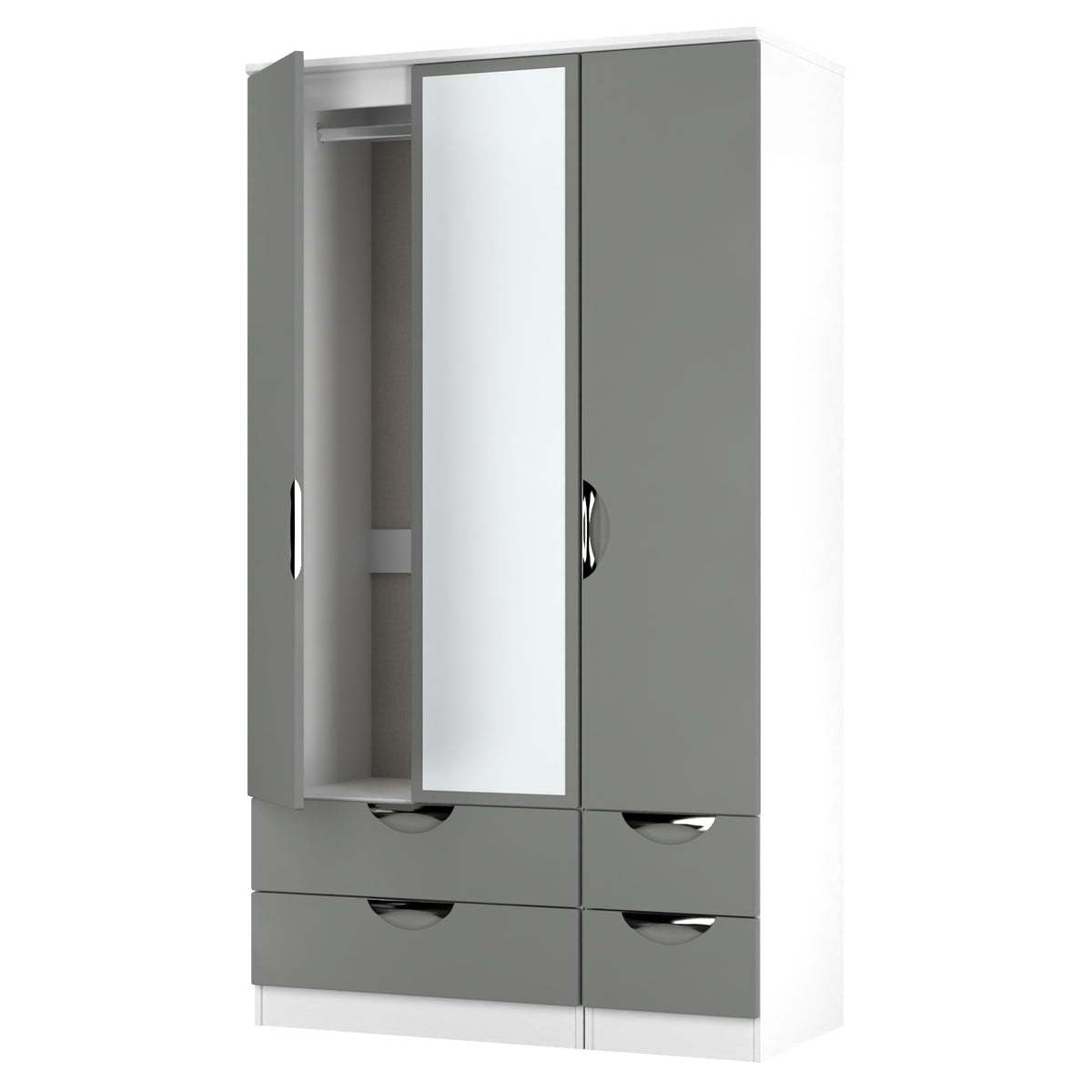 Camden Tall Triple 2 Drawer Mirror + Drawer Wardrobe