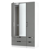 Camden Tall Triple 2 Drawer Mirror + Drawer Wardrobe