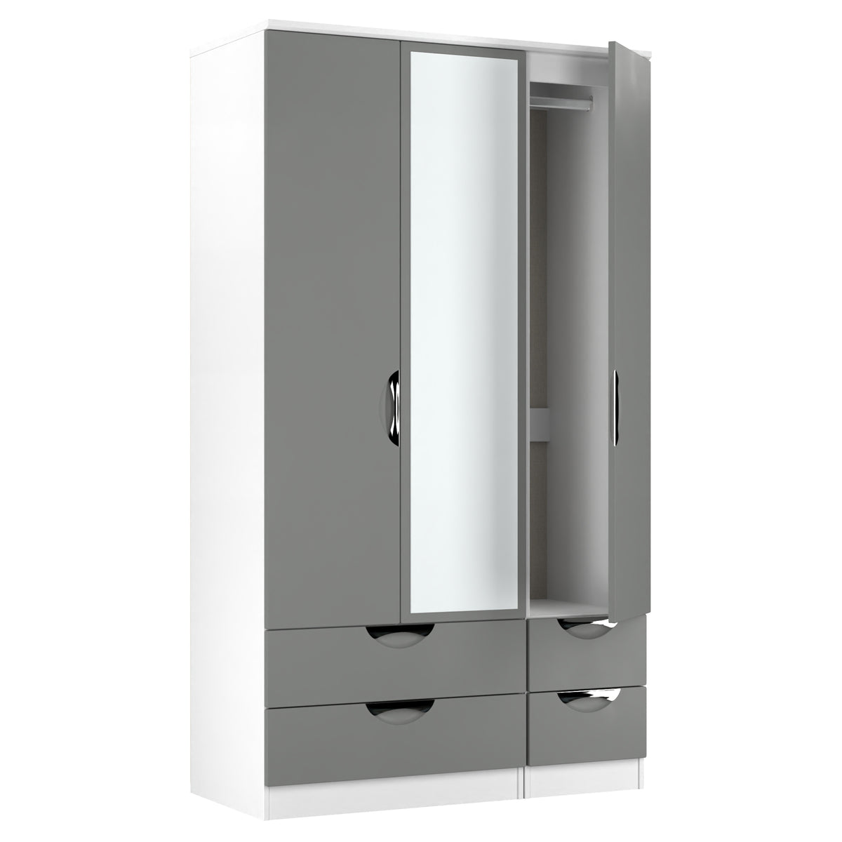 Camden Tall Triple 2 Drawer Mirror + Drawer Wardrobe