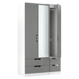 Camden Tall Triple 2 Drawer Mirror + Drawer Wardrobe