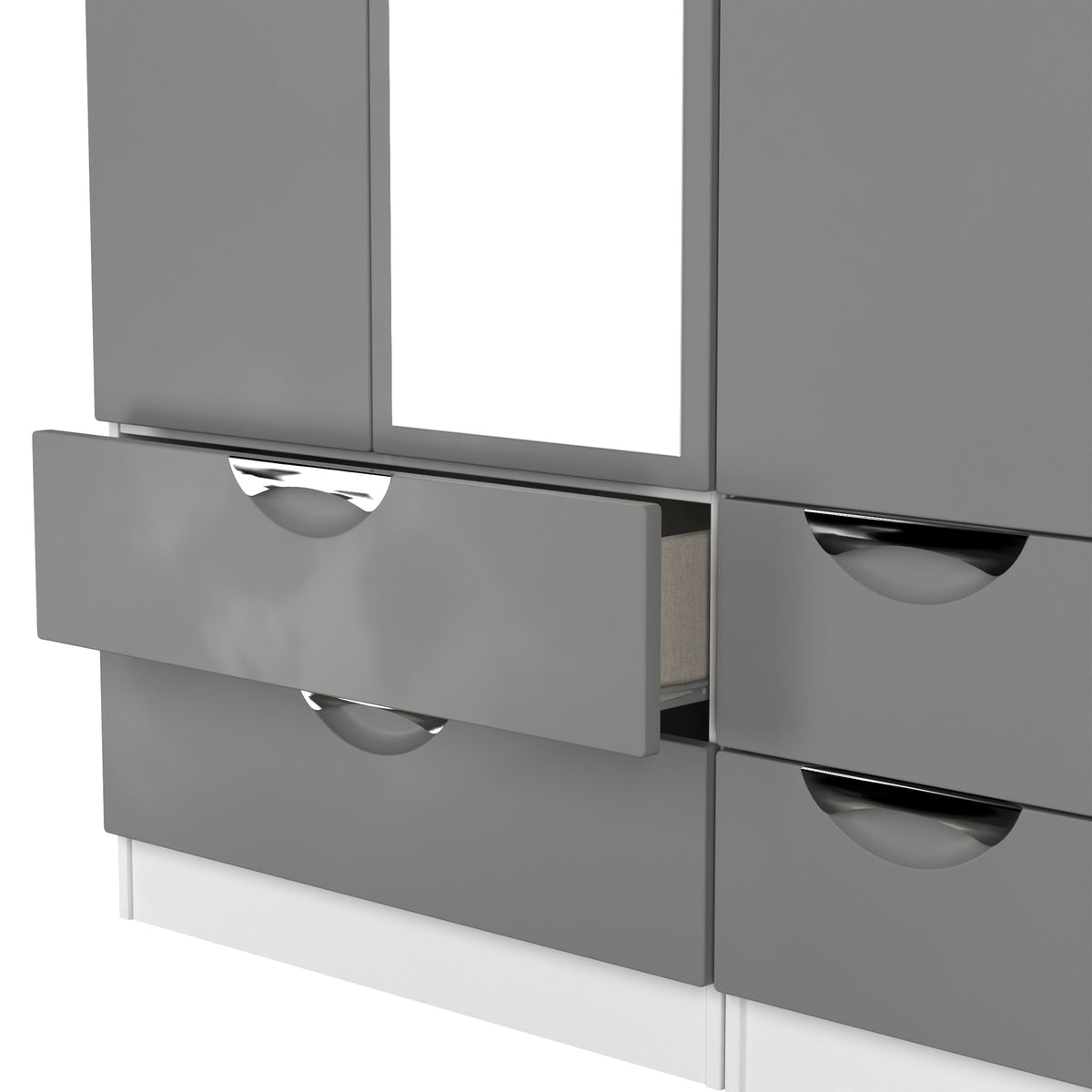 Camden Tall Triple 2 Drawer Mirror + Drawer Wardrobe