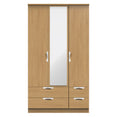 Camden Tall Triple 2 Drawer Mirror + Drawer Wardrobe