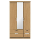 Camden Tall Triple 2 Drawer Mirror + Drawer Wardrobe