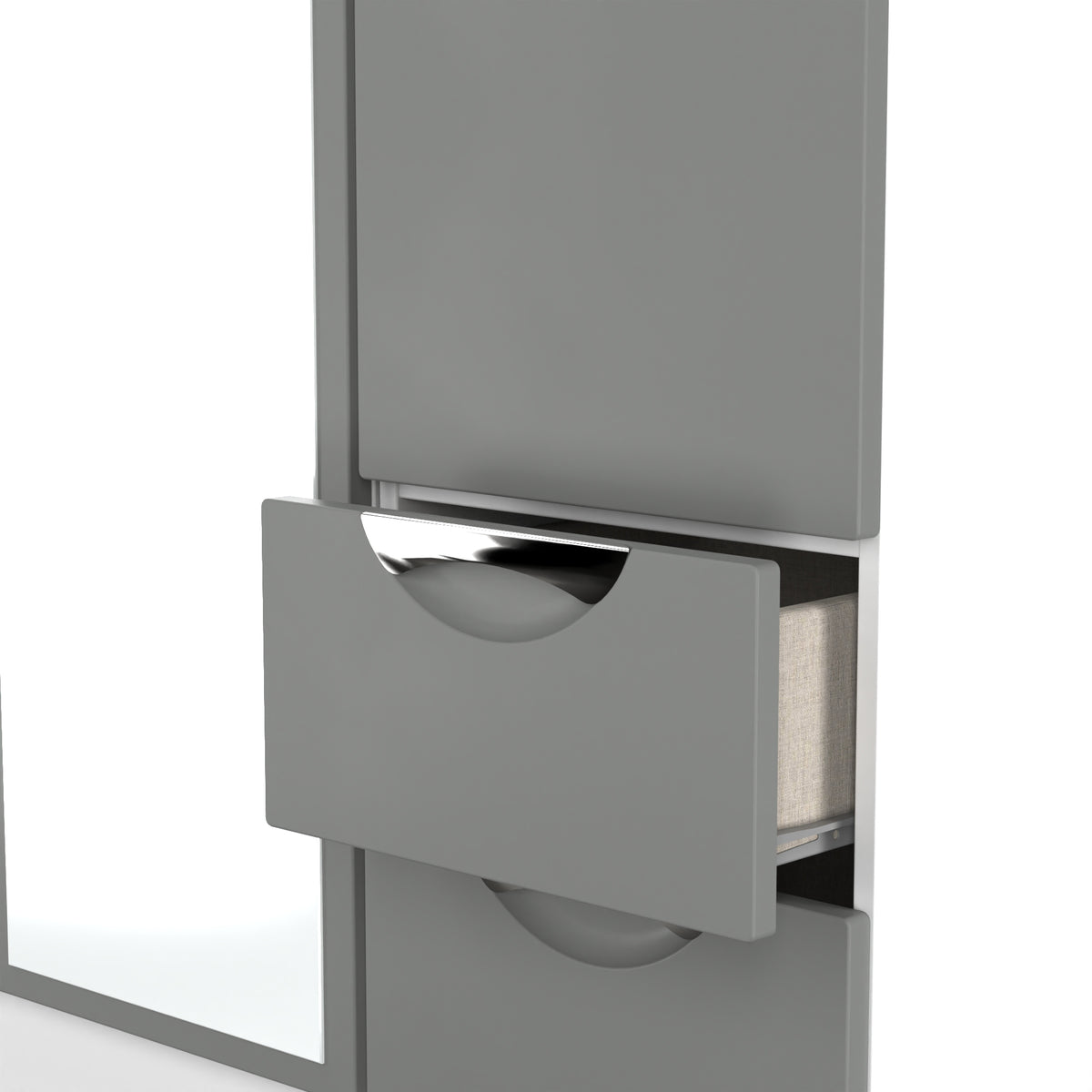 Camden Tall Triple Mirror + Drawer Wardrobe