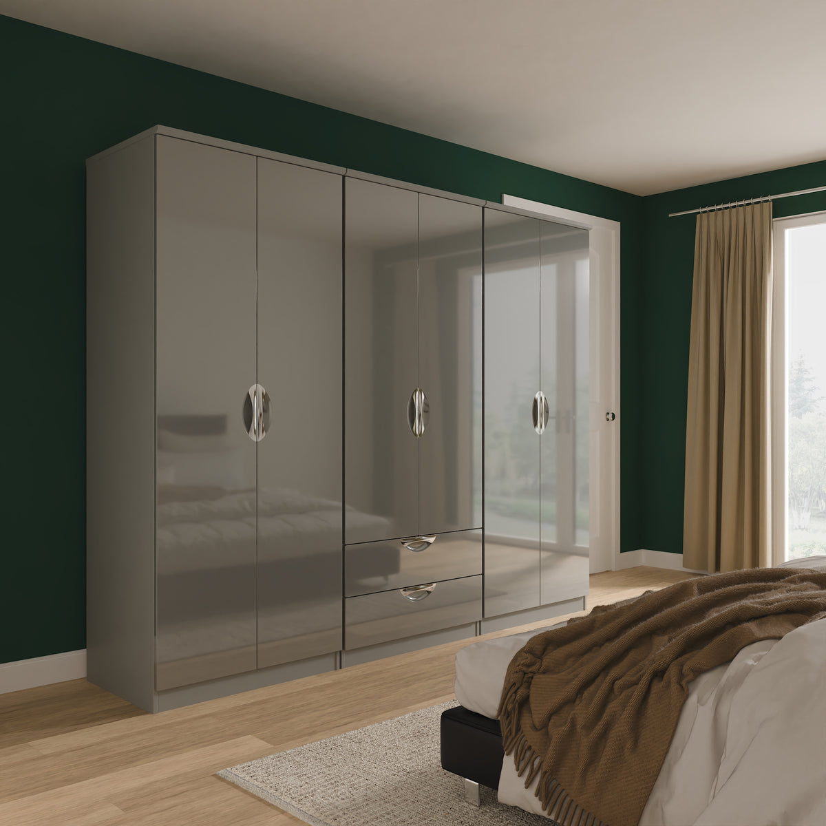 Camden 6 Door 2 Drawer Double Wardrobe