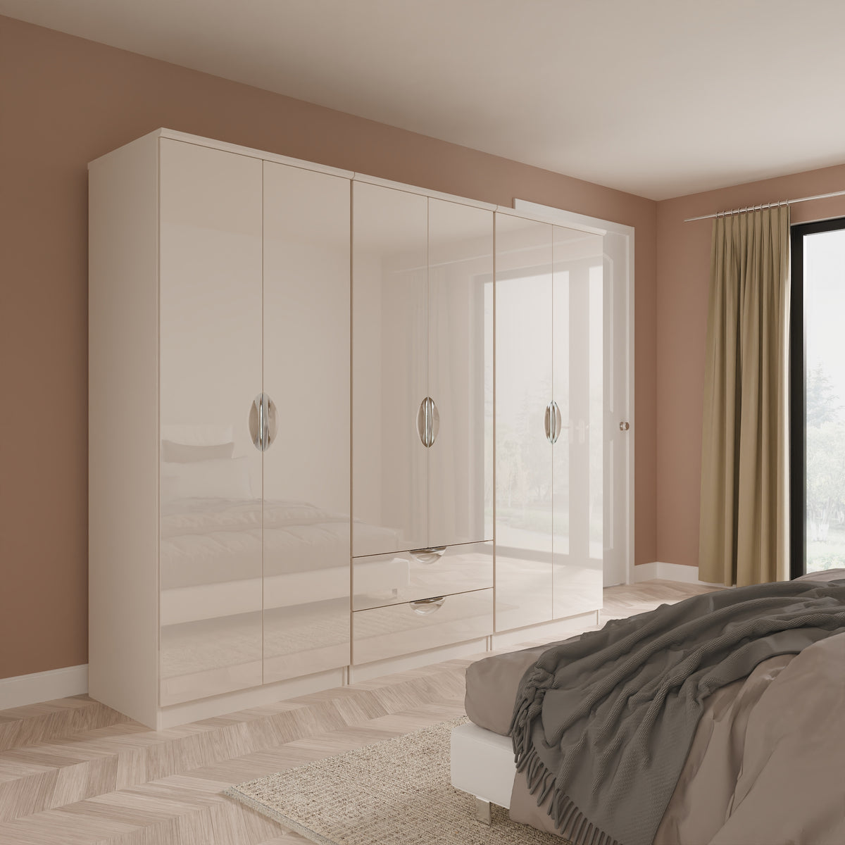 Camden 6 Door 2 Drawer Double Wardrobe