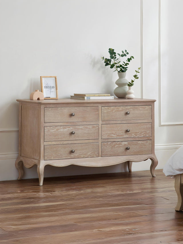Camille French Style 6 Drawer Wide Chest