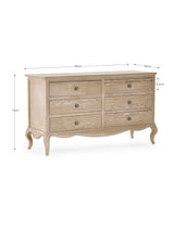 Camille French Style 6 Drawer Wide Chest