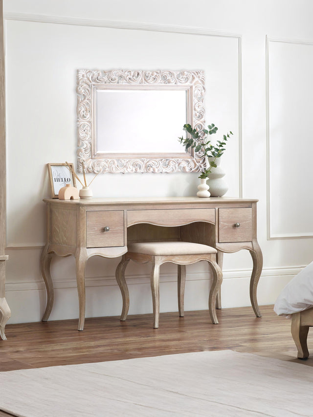 Camille French Style 2 Drawer Dressing Table and Stool