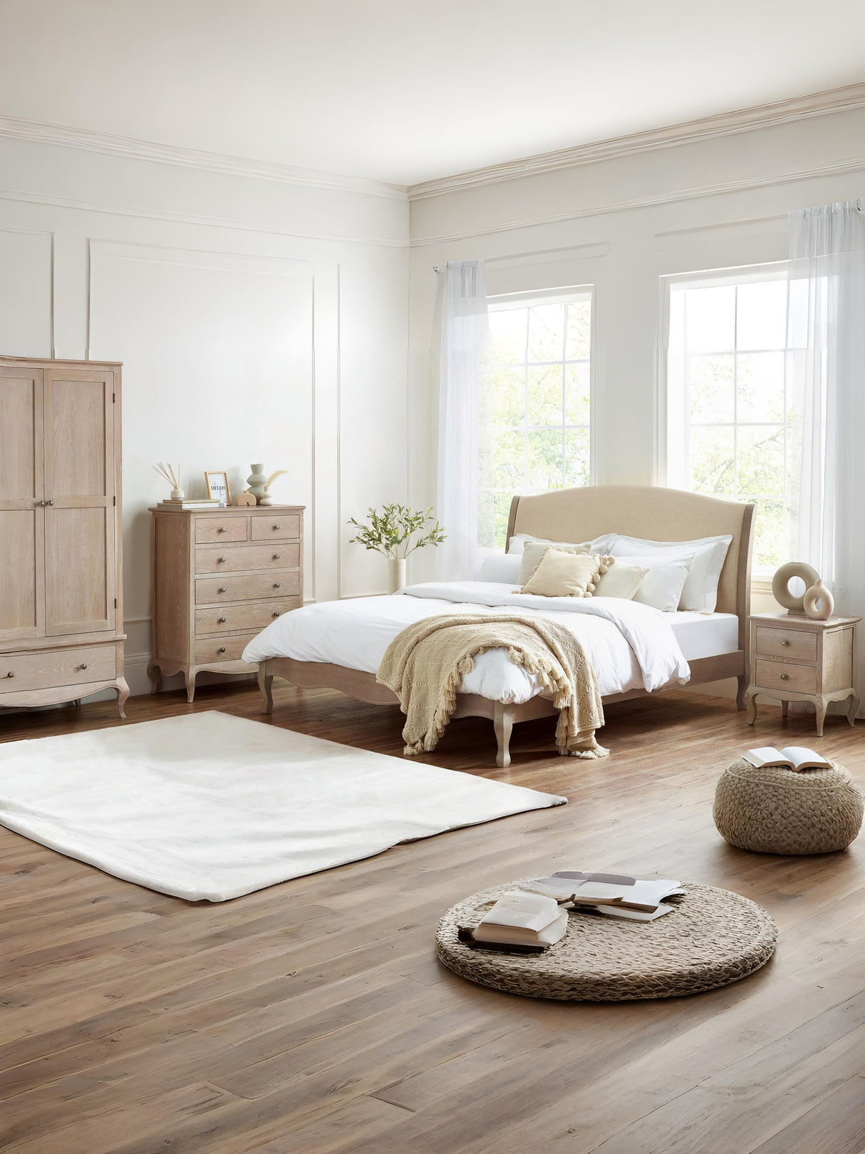 Camille French Style 2 Drawer Dressing Table and Stool