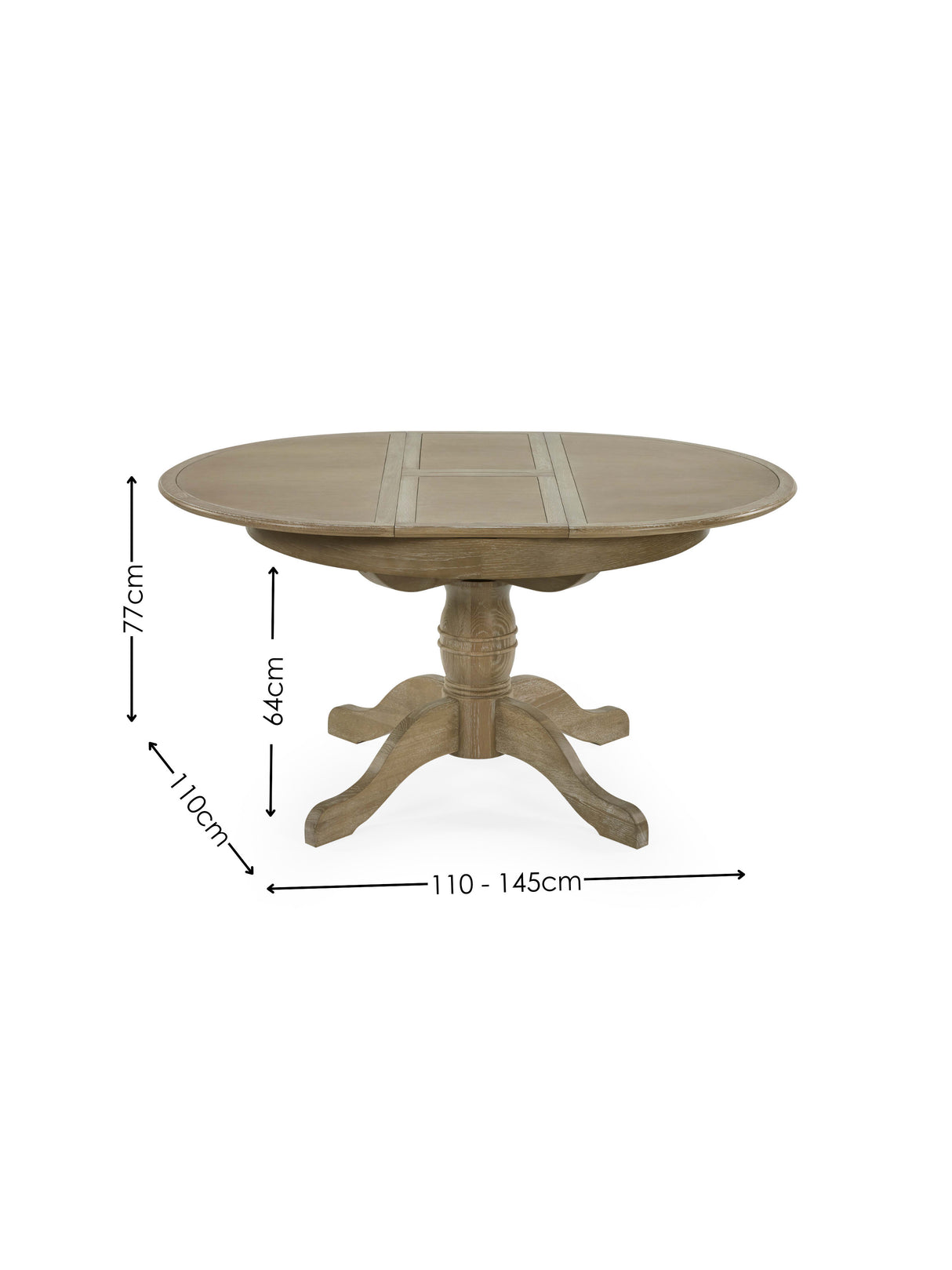 Camille French Style Round to Oval 4-6 Seater Extending Dining Table