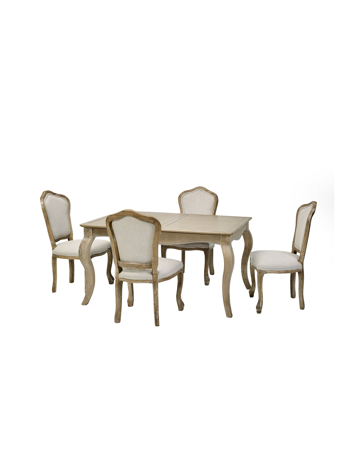 Camille French Style Rectangular 4-6 Seater Extending Dining Table