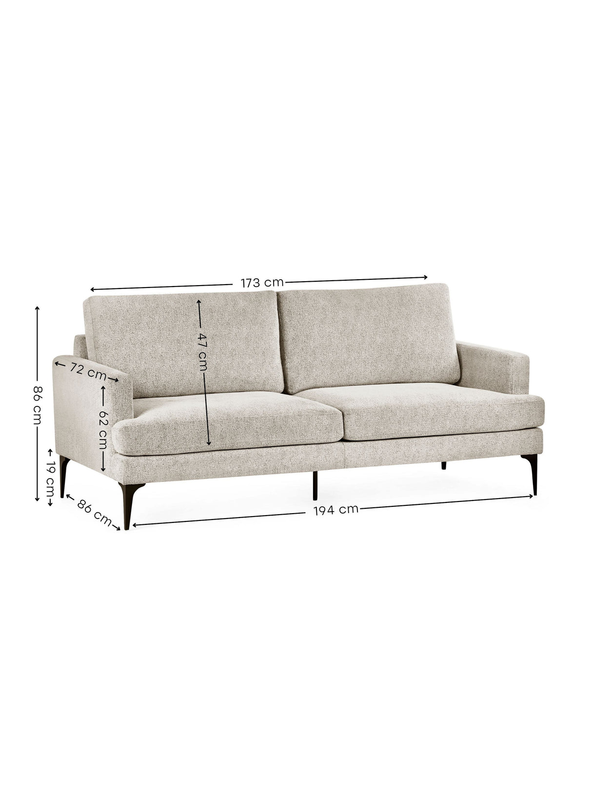 Carrera Upholstered 3 Seater Sofa