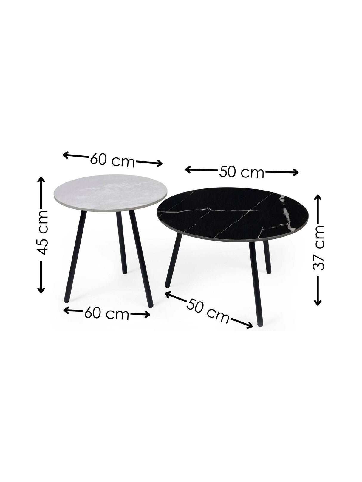 Casper Round Side Tables (Set of 2)