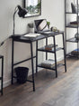 Chicago Glass Top Desk with Shelves