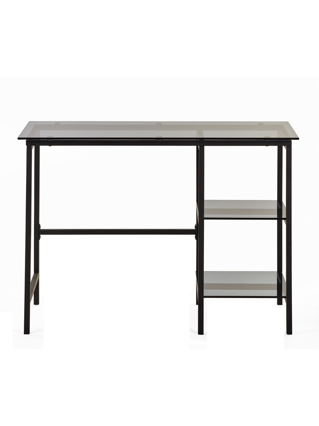 Chicago Glass Top Desk with Shelves