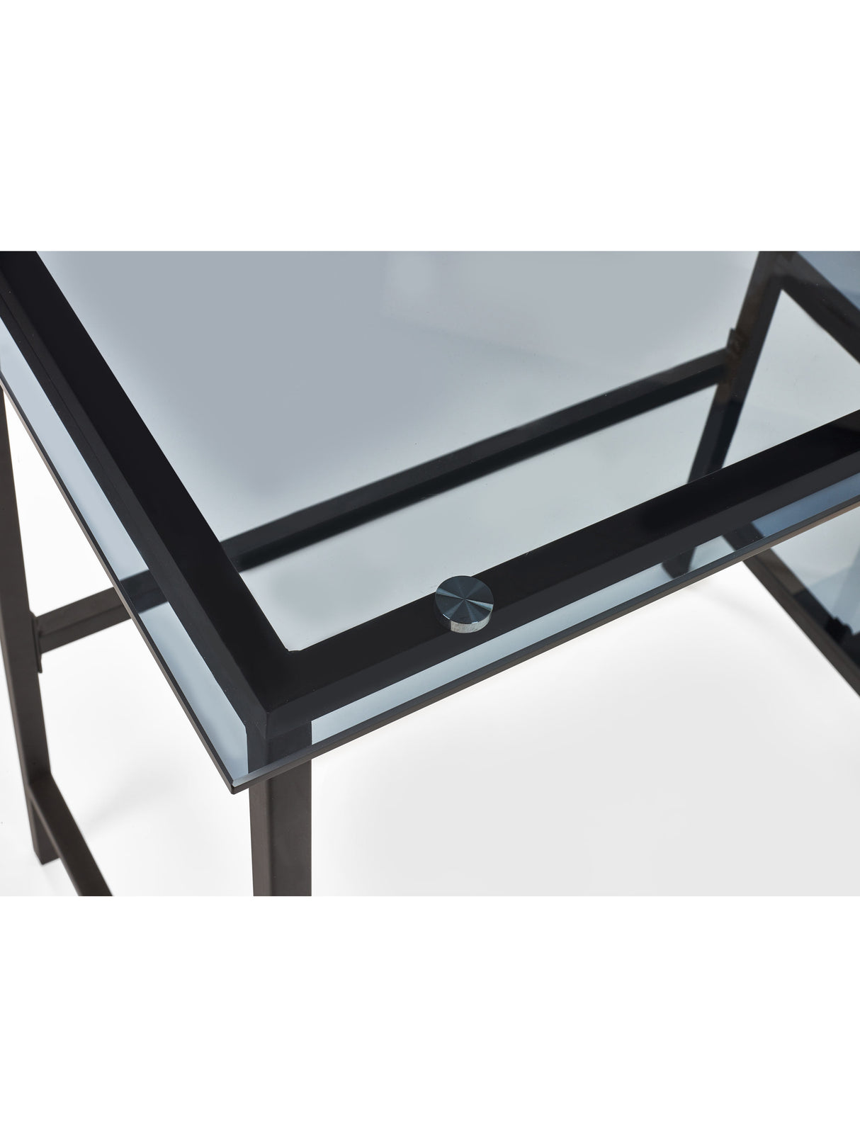 Chicago Glass Top Desk with Shelves