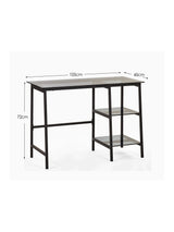Chicago Glass Top Desk with Shelves