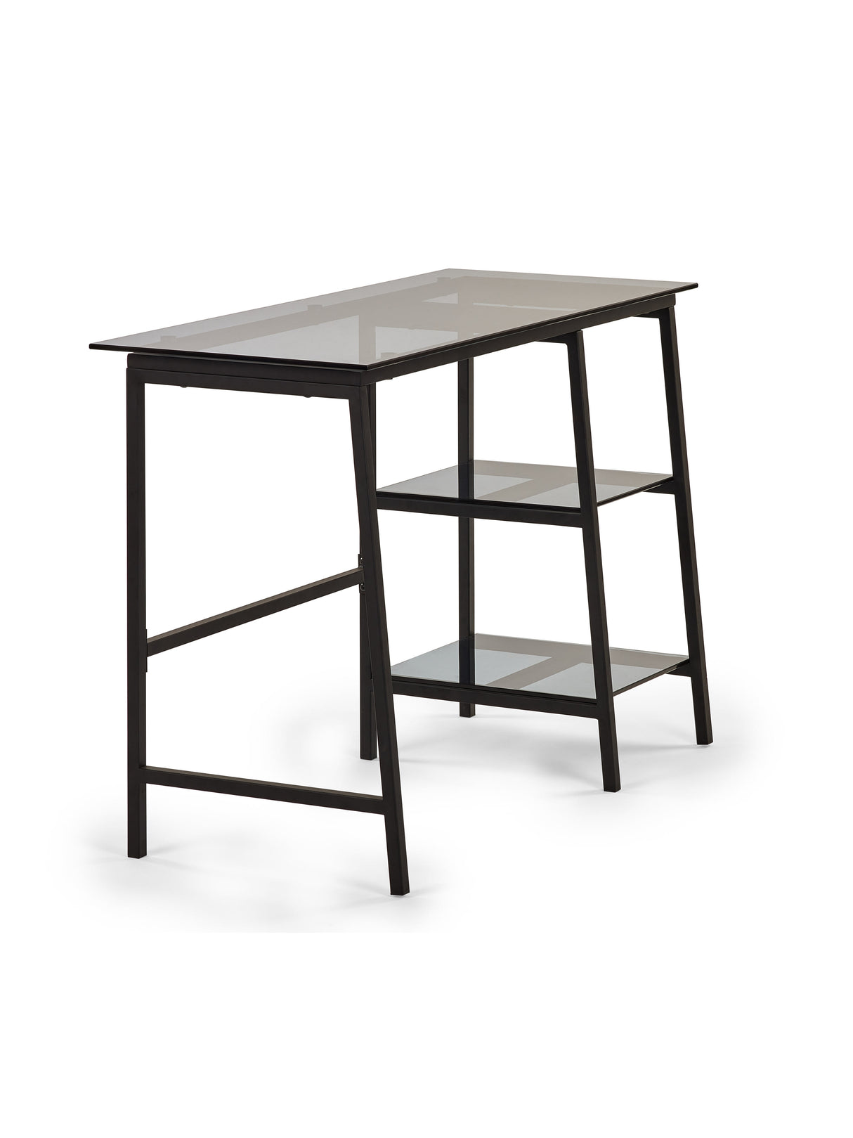 Chicago Glass Top Desk with Shelves