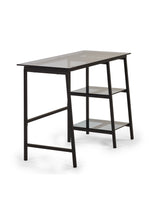 Chicago Glass Top Desk with Shelves