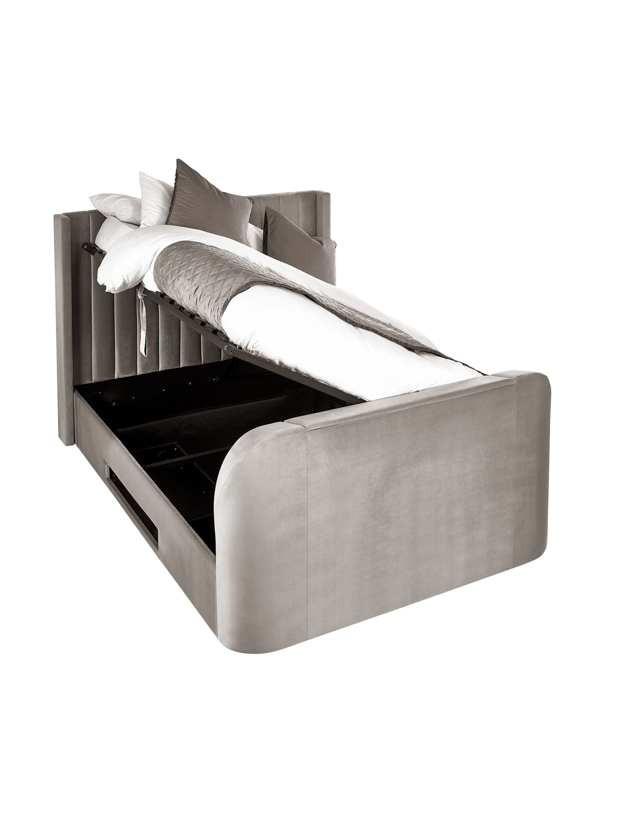 Clara Upholstered TV Ottoman Storage Bed