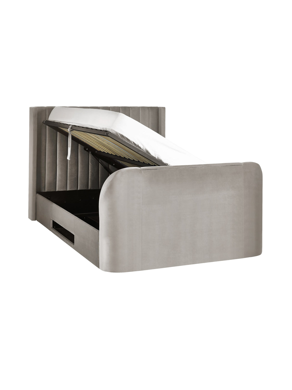 Clara Upholstered TV Ottoman Storage Bed