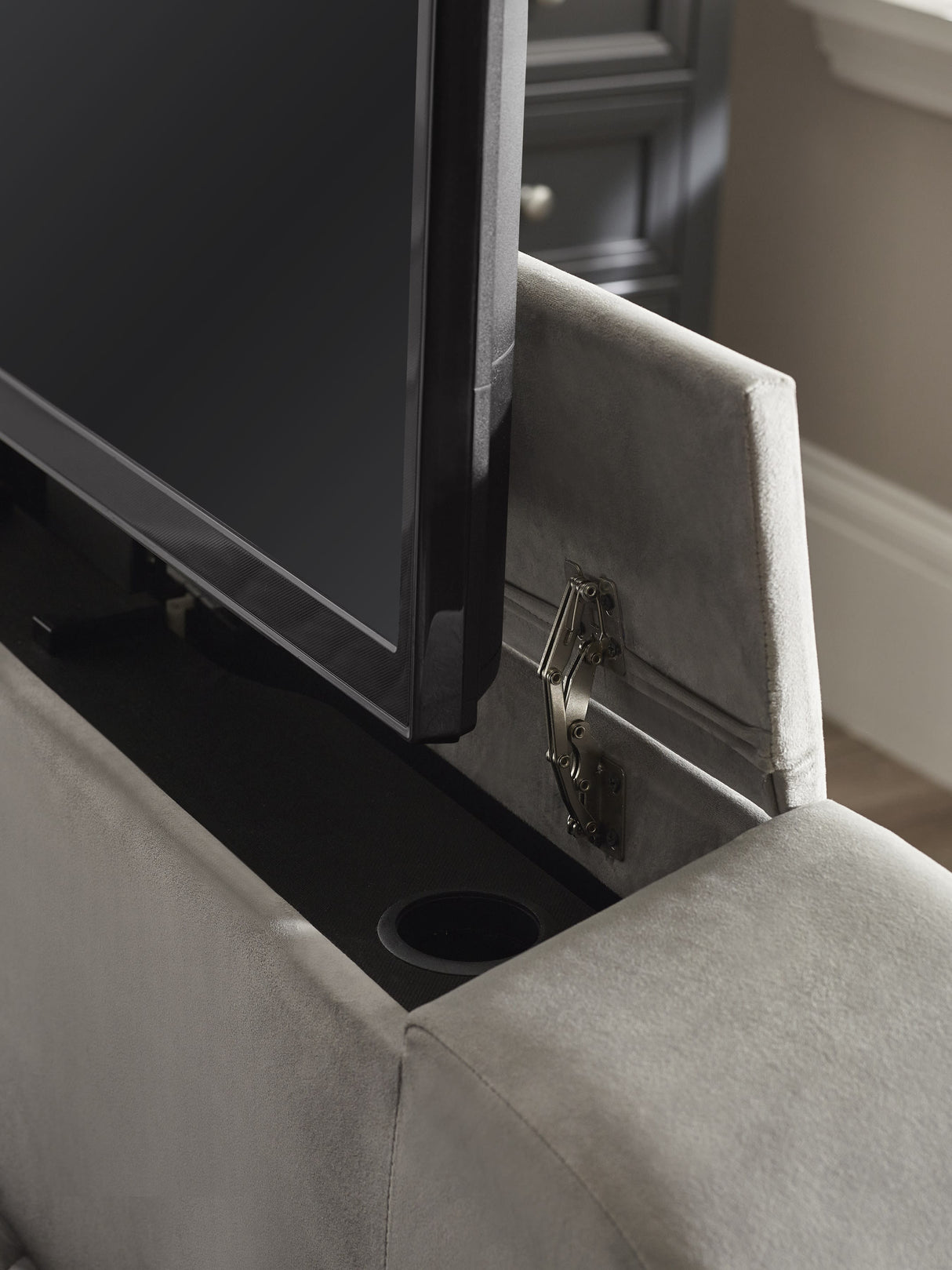 Clara Upholstered TV Ottoman Storage Bed