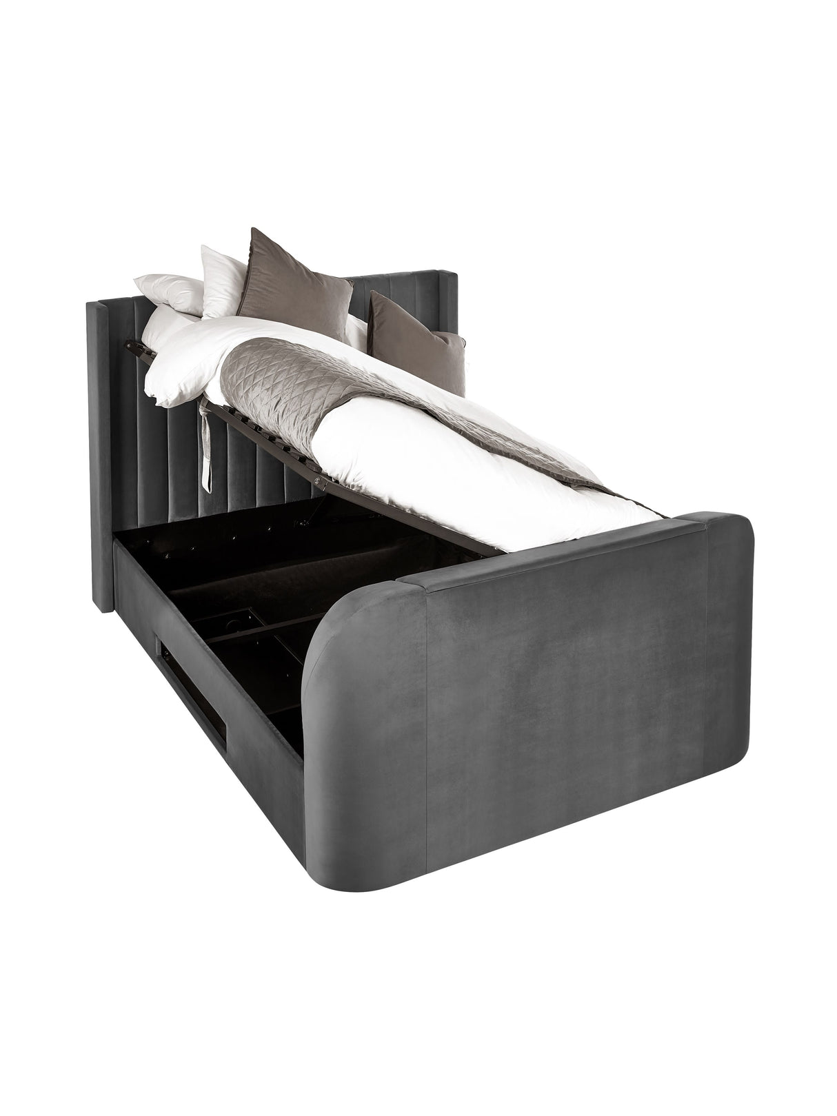 Clara Upholstered TV Ottoman Storage Bed