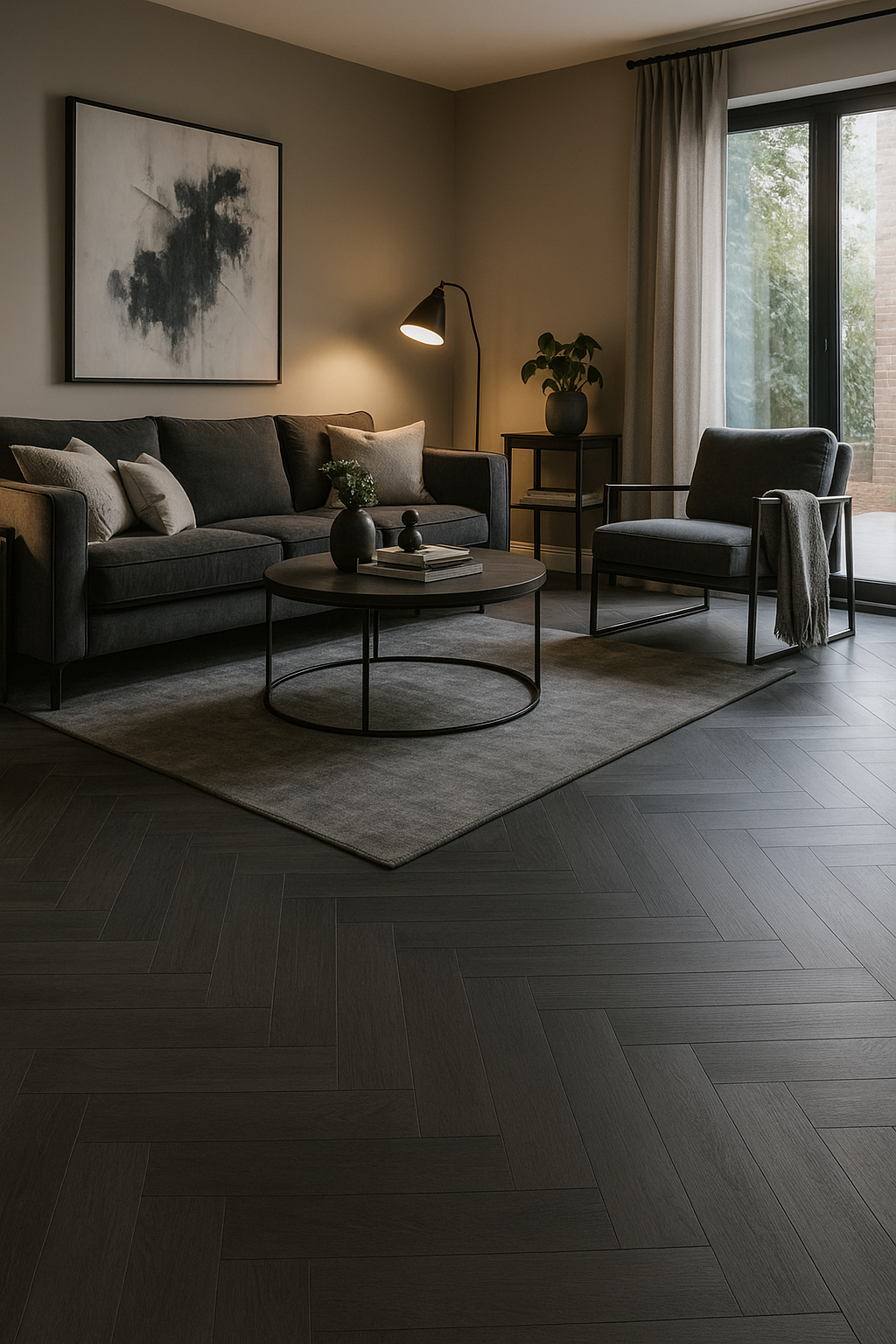 Ash Grey Herringbone Design Laminate