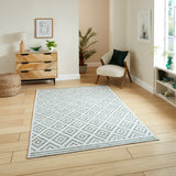 Coral H1058 Green Modern Washable Rug