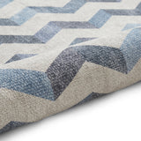 Coral H1059 Blue Modern Washable Rug
