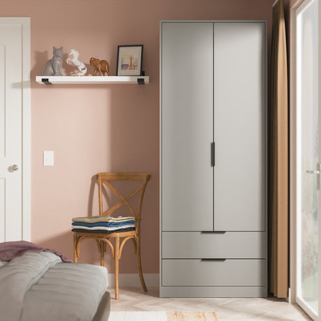 Diego Tall 2 Drawer Wardrobe