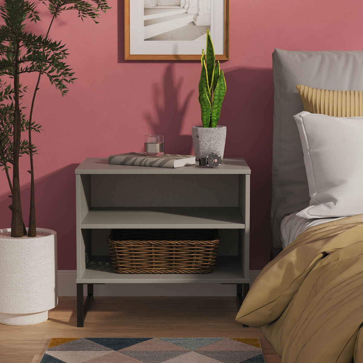 Diego Double Open Bedside Cabinet