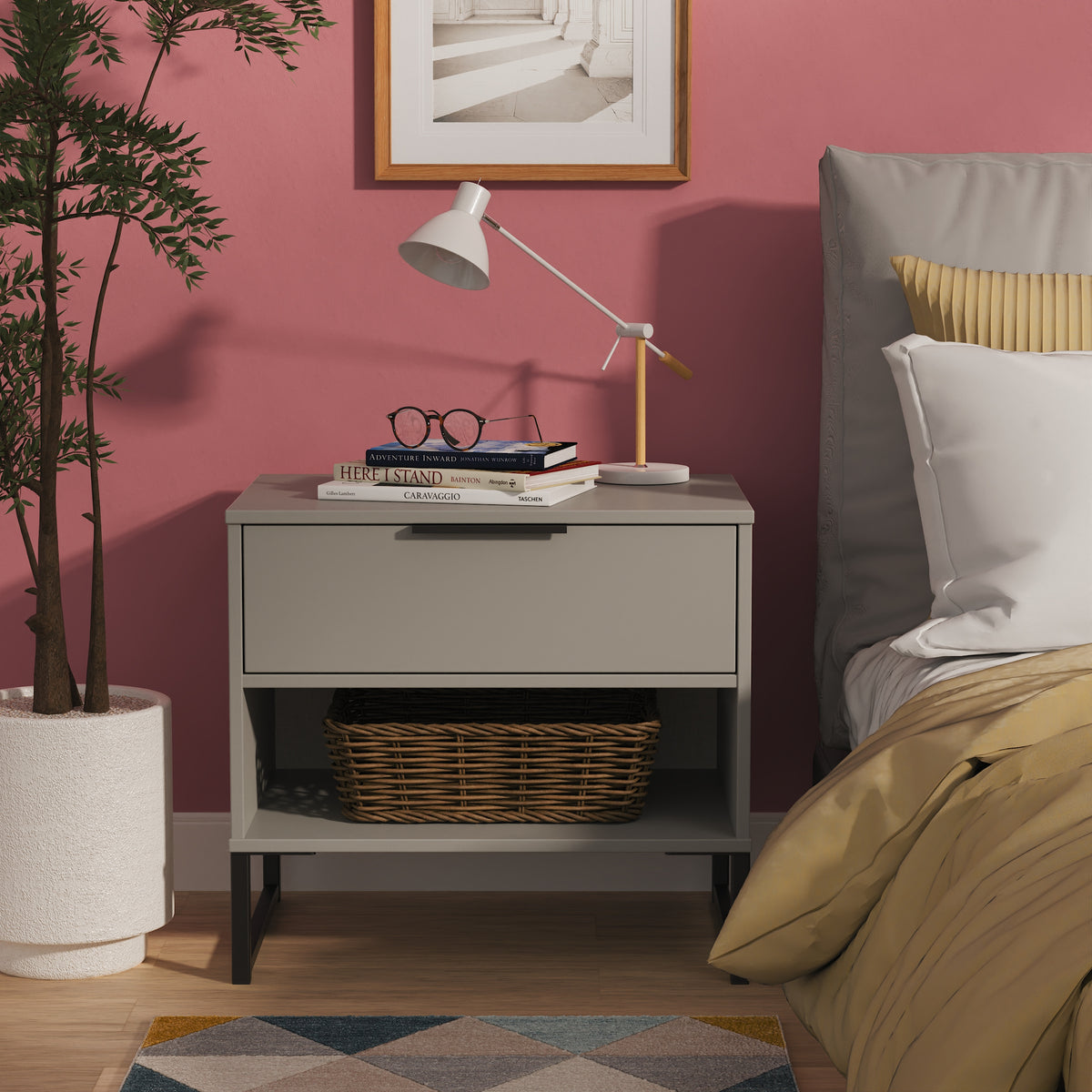 Diego Double 1 Drawer Bedside Cabinet