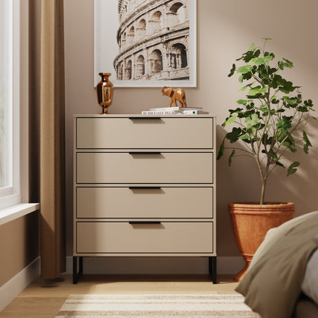 Diego (Black Sleigh Legs) 4 Drawer Chest